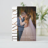 Moderne typografie trouwfoto bedankkaart (Staand voorkant)