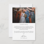 Moderne typografie trouwfoto bedankkaart (Achterkant)