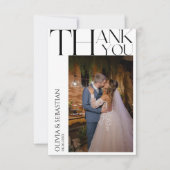 Moderne Typografie Trouwfoto Bedankkaart (Voorkant)