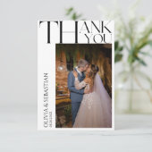 Moderne Typografie Trouwfoto Bedankkaart (Staand voorkant)