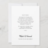 Moderne typografie trouwfoto dank u kaart (Achterkant)