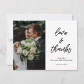 Moderne typografie trouwfoto liefde en bedankt (Voorkant)