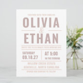 Moderne typografie trouwkaart (Staand voorkant)
