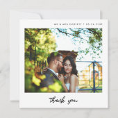 Moderne typografie trouwkaart bedankkaart vierkant aankondiging (Voorkant)