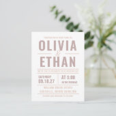 Moderne typografie trouwkaart briefkaart (Staand voorkant)