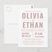 Moderne typografie trouwkaart briefkaart (Voorkant / Achterkant)