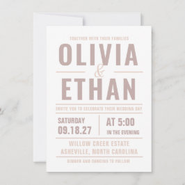 Moderne typografie trouwkaart kaart