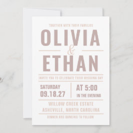Moderne typografie trouwkaart kaart