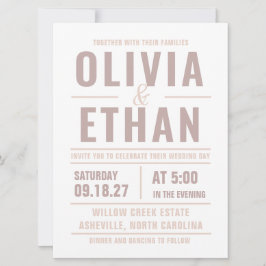 Moderne typografie trouwkaart kaart