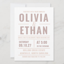 Moderne typografie trouwkaart kaart