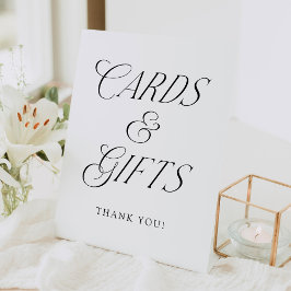 Moderne typografie trouwkaarten en -cadeaus reclamebord met voetstuk