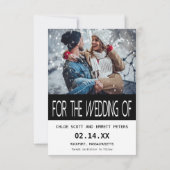 Moderne typografie twee foto save the date kaart (Achterkant)