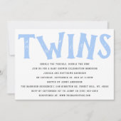 Moderne Typografie Twin Boys Baby shower Kaart (Voorkant)