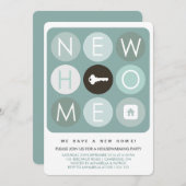 Moderne typografie Uitnodiging voor Housewarming P (Voorkant / Achterkant)