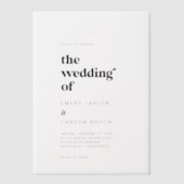 Moderne typografie Unieke retro bruiloft Vellum Uitnodigingen (Voorkant)