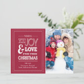 Moderne typografie Vakantie Kerst foto kaart (Staand voorkant)