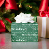 Moderne Typografie Vakantiepatroon Custom Family Cadeaupapier