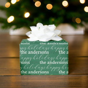 Moderne Typografie Vakantiepatroon Custom Family Cadeaupapier