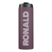 Moderne typografie van aubergine personaliseren thermosbeker (Voorkant)