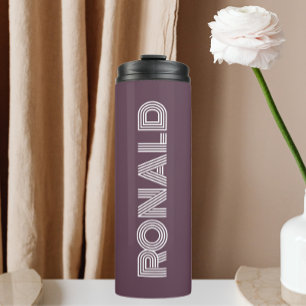 Moderne typografie van aubergine personaliseren thermosbeker