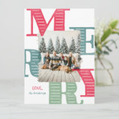 Moderne typografie van één foto-Waterverf Feestdagenkaart (Staand voorkant)