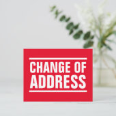 Moderne typografie verandering adres verplaatsing  briefkaart (Staand voorkant)