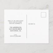Moderne typografie verhuisbericht briefkaart (Achterkant)