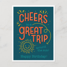 Moderne typografie verjaardag briefkaart