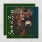Moderne typografie Verloving met foto-paar voor sc Save The Date (Voorkant / Achterkant)