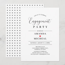 Moderne typografie verlovingsfeest uitnodiging