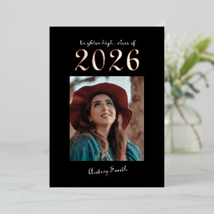Moderne typografie Vet 2026 Foto Afstuderen Folie Uitnodiging