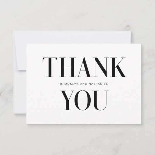 Moderne typografie vette bedankkaart (Voorkant)