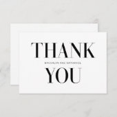 Moderne typografie vette bedankkaart (Voorkant / Achterkant)