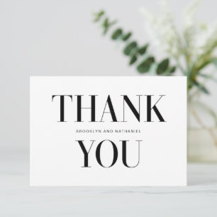 Moderne typografie vette bedankkaart