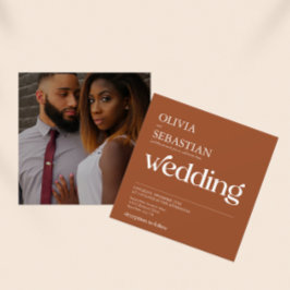 Moderne Typografie Vierkant PhotoTerracotta Bruilo Kaart