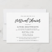 Moderne typografie Virtual Baby shower foto Kaart (Achterkant)