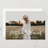 Moderne typografie Virtual Baby shower foto Kaart (Voorkant / Achterkant)