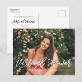 Moderne typografie Virtual Vrijgezellenfeest foto Briefkaart (Voorkant / Achterkant)