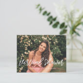 Moderne typografie Virtual Vrijgezellenfeest foto Briefkaart (Staand voorkant)