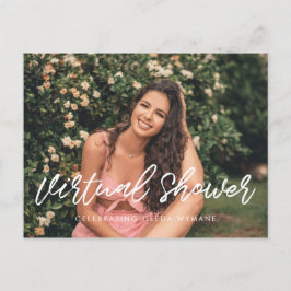 Moderne typografie Virtual Vrijgezellenfeest foto Briefkaart