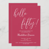 Moderne Typografie Viva Magenta 50e verjaardag Kaart (Voorkant / Achterkant)