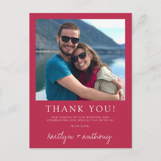 Moderne Typografie Viva Magenta Minimaliserende fo Briefkaart (Voorkant)