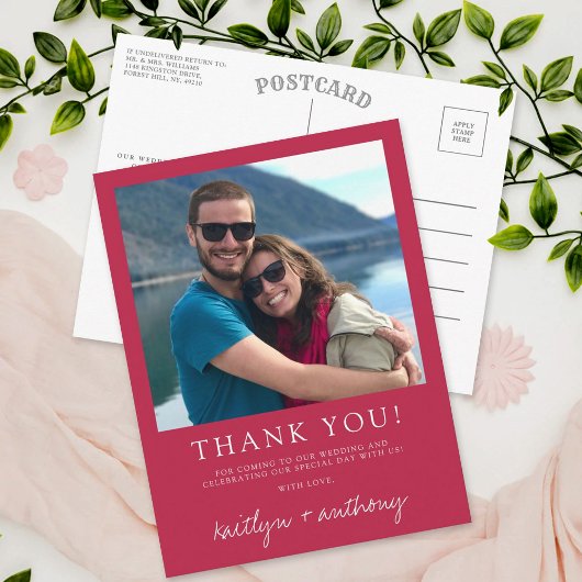 Moderne Typografie Viva Magenta Minimaliserende fo Briefkaart