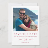 Moderne Typografie Viva Magenta Minimaliserende fo Save The Date (Voorkant)