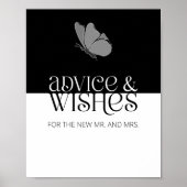 Moderne Typografie Vlinder Advies en Wensen Poster (Voorkant)