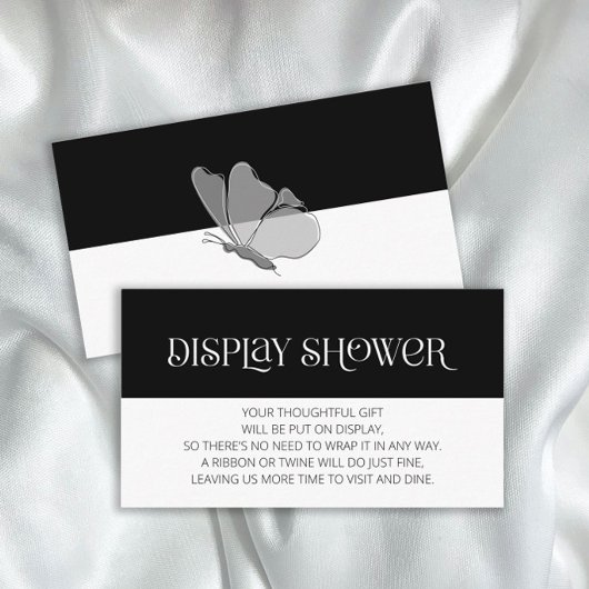 Moderne Typografie Vlinder Display douche Informatiekaartje