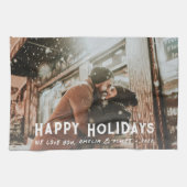 Moderne Typografie Volledige foto kerstfeestdag Theedoek (Horizontaal)