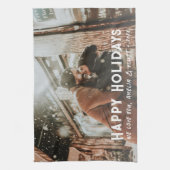 Moderne Typografie Volledige foto kerstfeestdag Theedoek (Verticaal)