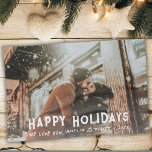 Moderne Typografie Volledige foto kerstfeestdag Theedoek<br><div class="desc">Moderne Typografie Volledige foto met Kerstmis Happy Holiday keukenhanddoek. Een moderne tekst bedekt de foto - voeg uw foto en tekst toe en maak een uniek,  persoonlijk geschenk van de vakantiekeuken.</div>