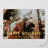 Moderne Typografie, volledige kerstfoto Folie Feestdagenkaart (Voorkant)